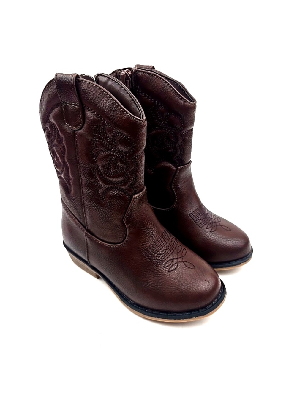 Cat & Jack Cowboy Boots Size 8 Girls Brown Zipper  Memphis Western Toddler